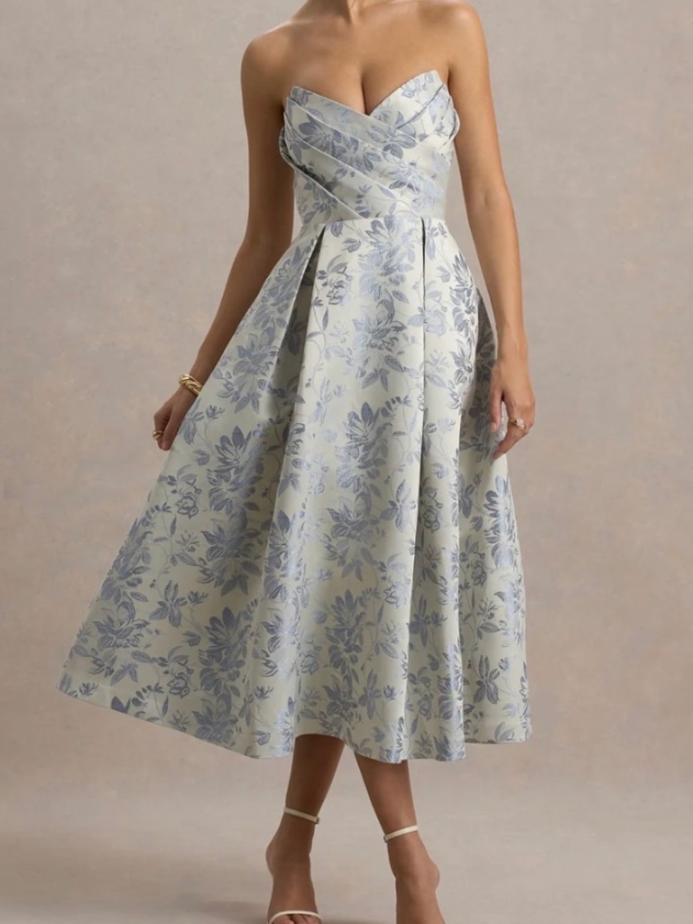 Club London One Wish Strapless Midi Dress